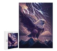 Teenagerss 500 PCS Puzzle Eagle Lightning Mountain Artwork Jigsaw Puzzles for Adults Stress Reliever Educational Challenge Unique Challenge Game 500 PCS