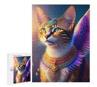 Teenagerss 500 PCS Puzzle Egyptian Goddess Cat Statue Jigsaw Puzzles for Adults Stress Reliever Educational Challenge Unique Challenge Game 500 PCS