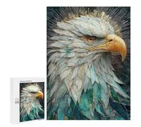 Teenagerss 500 PCS Puzzle Elegant Eagle Portrait with Golden Accents Puzzles for Adults Family Game Staycation Kill Time Birthday Present, Gifts, 500 PCS