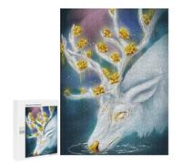 Teenagerss 500 PCS Puzzle Enchanted Deer with Golden Flowers Puzzle for Adults Anti-Stress Toys Difficult Challenge Great Gift for Gaming 500 PCS