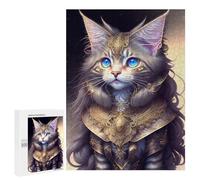 Teenagerss 500 PCS Puzzle Fantasy Cat Armor Artwork Adult Jigsaw Puzzles Precision Cutting Help The Brain Exercise Challenging Family Fun Game 500 PCS