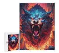 Teenagerss 500 PCS Puzzle Fiery Beast Roar Puzzles for Adults Family Game Staycation Kill Time Birthday Present, Gifts, 500 PCS