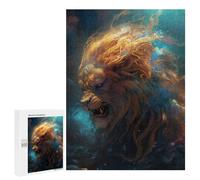 Teenagerss 500 PCS Puzzle Flaming Lion's Roar -1 Puzzles for Adults Family Game Staycation Kill Time Birthday Present, Gifts, 500 PCS