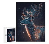 Teenagerss 500 PCS Puzzle Galactic Deer Art Print-16 Jigsaw Puzzles for Adults Stress Reliever Educational Challenge Unique Challenge Game 500 PCS