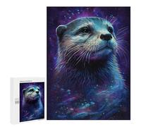 Teenagerss 500 PCS Puzzle Galactic Otter Portrait -3 Jigsaw Puzzles for Adults Stress Reliever Educational Challenge Unique Challenge Game 500 PCS