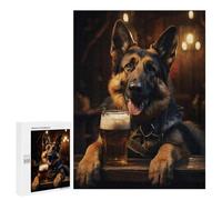 Teenagerss 500 PCS Puzzle German Shepherd Pint Beer Puzzles for Adults Family Game Staycation Kill Time Birthday Present, Gifts, 500 PCS