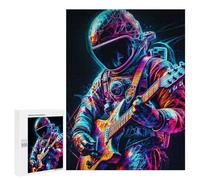 Teenagerss 500 PCS Puzzle Glowing Astronaut Playing Guitar Puzzles for Adults Family Game Staycation Kill Time Birthday Present, Gifts, 500 PCS