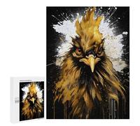 Teenagerss 500 PCS Puzzle Gold Rooster Painting Puzzle for Adults Anti-Stress Toys Difficult Challenge Great Gift for Gaming 500 PCS
