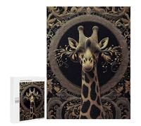 Teenagerss 500 PCS Puzzle Golden Giraffe Portrait Jigsaw Puzzles for Adults Stress Reliever Educational Challenge Unique Challenge Game 500 PCS