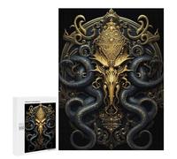 Teenagerss 500 PCS Puzzle Golden Kraken King Monster Jigsaw Puzzles for Adults Stress Reliever Educational Challenge Unique Challenge Game 500 PCS