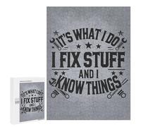 Teenagerss 500 PCS Puzzle I Fix Stuff And I Know Things - Mechanic Engineer Humor Jigsaw Puzzles for Adults Stress Reliever Educational Challenge Unique Challenge Game 500 PCS
