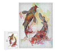 Teenagerss 500 PCS Puzzle Koi Fishes Jigsaw Puzzles for Adults Stress Reliever Educational Challenge Unique Challenge Game 500 PCS