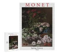 Teenagerss 500 PCS Puzzle Monet Spring Flowers Puzzle for Adults Anti-Stress Toys Difficult Challenge Great Gift for Gaming 500 PCS