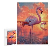 Teenagerss 500 PCS Puzzle Pink Flamingo Sunset Puzzle for Adults Anti-Stress Toys Difficult Challenge Great Gift for Gaming 500 PCS