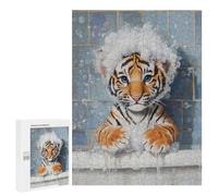 Teenagerss 500 PCS Puzzle Tiger Cub Bath Time Jigsaw Puzzles for Adults Stress Reliever Educational Challenge Unique Challenge Game 500 PCS