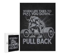 Teenagerss 500 PCS Puzzle When Life Pulls You Down, Anime Gym Adult Jigsaw Puzzles Precision Cutting Help The Brain Exercise Challenging Family Fun Game 500 PCS