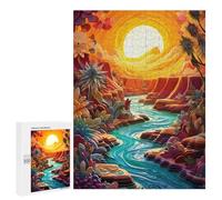 Teenagerss 500 PCS Puzzle Whimsical Sunset Canyon Puzzles for Adults Family Game Staycation Kill Time Birthday Present, Gifts, 500 PCS