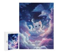 Teenagerss 500 PCS Puzzle White Kitten Dreamworld Puzzle for Adults Anti-Stress Toys Difficult Challenge Great Gift for Gaming 500 PCS
