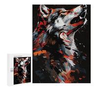 Teenagerss 500 PCS Puzzle Wild Wolf Art Print -1 Jigsaw Puzzles for Adults Stress Reliever Educational Challenge Unique Challenge Game 500 PCS