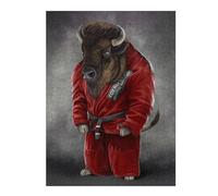 Teenagerss 52x38cm/1000pcs Jigsaw Puzzle Bison Bull Martial Artist Jigsaw Puzzle Hands-on Game Analysis And Logic Christmas Birthday Gifts 52x38cm/1000pcs