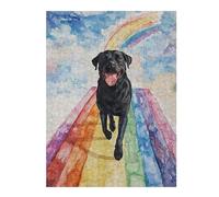 Teenagerss 52x38cm/1000pcs Jigsaw Puzzle Black Lab Rainbow Bridge Adult Jigsaw Toy Wall Decor Difficult Challenge Fun Activities at Home 52x38cm/1000pcs