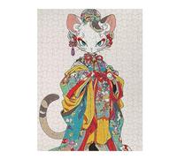 Teenagerss 52x38cm/1000pcs Jigsaw Puzzle Cat Geisha Jigsaw Puzzle Hands-on Game Analysis And Logic Christmas Birthday Gifts 52x38cm/1000pcs
