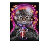 Teenagerss 52x38cm/1000pcs Jigsaw Puzzle Cosmic Bubble Tea Cat Jigsaws for Adults Relaxing Games Improve Memory Fun Activities at Home 52x38cm/1000pcs