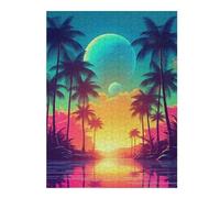 Teenagerss 52x38cm/1000pcs Jigsaw Puzzle Digital Euphoria Synthwave Puzzles for Adults Anti-Stress Toys Wall Decoration Fun at Home Activities, 52x38cm/1000pcs