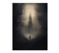 Teenagerss 52x38cm/1000pcs Jigsaw Puzzle Mysterious Tower in Fog Jigsaw Puzzle Hands-on Game Analysis And Logic Christmas Birthday Gifts 52x38cm/1000pcs