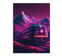 Teenagerss 52x38cm/1000pcs Jigsaw Puzzle Neon Mountain Train Jigsaws for Adults Relaxing Games Improve Memory Fun Activities at Home 52x38cm/1000pcs