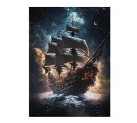 Teenagerss 52x38cm/1000pcs Jigsaw Puzzle Pirate Ship In Space Puzzles for Adults Relax Games Difficult Hard Unique Birthday And Xmas Gifts 52x38cm/1000pcs