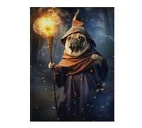 Teenagerss 52x38cm/1000pcs Jigsaw Puzzle Wizard Pug Puzzles for Adults Relax Games Difficult Hard Unique Birthday And Xmas Gifts 52x38cm/1000pcs