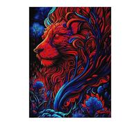Teenagerss 52x38cm/1000pcs Puzzle Flame And Forest A Lion's Majesty Puzzle for Adults Fun Games Perfect Decoration Gifts for Friends And Family 52x38cm/1000pcs
