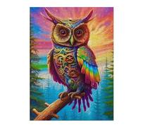 Teenagerss 52x38cm/1000pcs Puzzle Steampunk Owl Artwork Puzzle for Adults Fun Games Perfect Decoration Gifts for Friends And Family 52x38cm/1000pcs