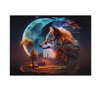 Teenagerss 52x38cm/1000pcs Puzzle Wolf Dreamscape Fantasy Art Puzzle for Adults Fun Games Perfect Decoration Gifts for Friends And Family 52x38cm/1000pcs