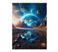 Teenagerss 52x38cm/1000pcsJigsaw Puzzle Blue Glow Puzzle for Adults DIY Toys Difficult Challenge Christmas Birthday Gifts 52x38cm/1000pcs