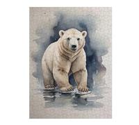 Teenagerss 52x38cm/1000pcsJigsaw Puzzle Cute Polar Bear Watercolor Puzzle for Adults DIY Toys Difficult Challenge Christmas Birthday Gifts 52x38cm/1000pcs