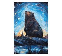 Teenagerss 75x50cm/1000pcs Jigsaw Puzzle Beaver Bober Starry Night Puzzle for Adults DIY Toys Difficult Challenge Christmas Birthday Gifts 75x50cm/1000pcs