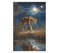 Teenagerss 75x50cm/1000pcs Jigsaw Puzzle Cougar by The Water Adult Jigsaw Toy Wall Decor Difficult Challenge Fun Activities at Home 75x50cm/1000pcs