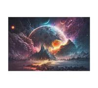 Teenagerss 75x50cm/1000pcs Jigsaw Puzzle Distant Planet with Volcanic Eruption Jigsaws for Adults Relaxing Games Improve Memory Fun Activities at Home 75x50cm/1000pcs