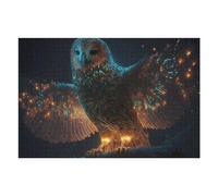 Teenagerss 75x50cm/1000pcs Jigsaw Puzzle Enchanted Glowing Owl Artwork Jigsaws for Adults Relaxing Games Improve Memory Fun Activities at Home 75x50cm/1000pcs