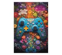 Teenagerss 75x50cm/1000pcs Jigsaw Puzzle Floral Gaming Controller Artwork -3 Adult Jigsaw Puzzle Relaxing Games Improve Memory Unique Birthday And Xmas Gifts 75x50cm/1000pcs