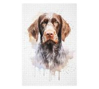 Teenagerss 75x50cm/1000pcs Jigsaw Puzzle German Wirehaired Pointer Puzzles for Adults Anti-Stress Toys Wall Decoration Fun at Home Activities, 75x50cm/1000pcs