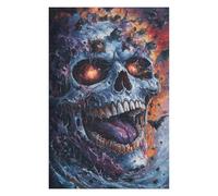 Teenagerss 75x50cm/1000pcs Jigsaw Puzzle Glowing Skull with Bats Adult Jigsaw Toy Wall Decor Difficult Challenge Fun Activities at Home 75x50cm/1000pcs