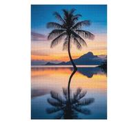 Teenagerss 75x50cm/1000pcs Jigsaw Puzzle Palm Tree Sunset Reflection Jigsaw Puzzle Hands-on Game Analysis And Logic Christmas Birthday Gifts 75x50cm/1000pcs