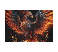 Teenagerss 75x50cm/1000pcs Jigsaw Puzzle Phoenix Rising Mythical Firebird Artwork -2 Jigsaws for Adults Family Games Birthday Present Fun at Home Activities, 75x50cm/1000pcs