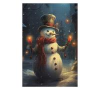 Teenagerss 75x50cm/1000pcs Jigsaw Puzzle Smiling Snowman with Candles Jigsaws for Adults Relaxing Games Improve Memory Fun Activities at Home 75x50cm/1000pcs