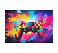 Teenagerss 75x50cm/1000pcs Jigsaw Puzzle Vibrant Gaming Controller Artwork -8 Jigsaws for Adults Family Games Birthday Present Fun at Home Activities, 75x50cm/1000pcs