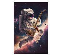 Teenagerss 75x50cm/1000pcs Puzzle Astronaut Playing Saxophone in Space -3 Teenagers Puzzles Brain Teaser Game Perfect Decoration Gifts for Friends And Family 75x50cm/1000pcs