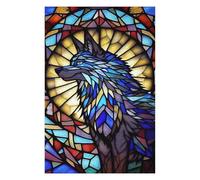 Teenagerss 75x50cm/1000pcs Puzzle Stained Glass Wolf Artwork-1 Teenagers Puzzles Brain Teaser Game Perfect Decoration Gifts for Friends And Family 75x50cm/1000pcs